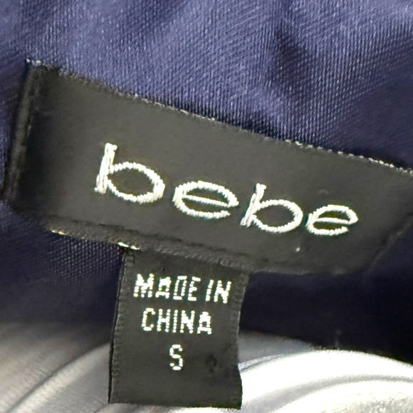 Bebe Women’s Navy Blue Belted Trench Coat Size Small Classic Double Breasted Y2K - Picture 4 of 5